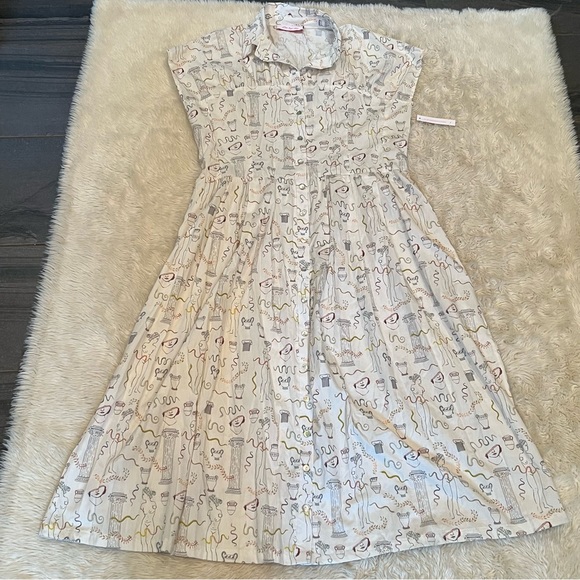 NWT Lisa Says Gah Joan Shirt Dress in A Day at the Museum Print - Size XL - Picture 3 of 7